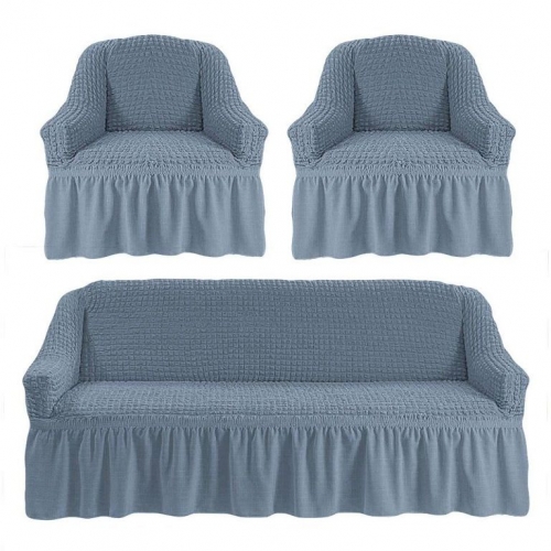 Чехол на диван и 2 кресла, Светло-серый 216