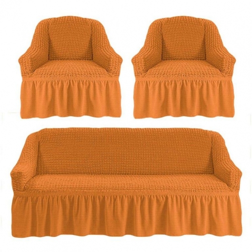 Чехол на диван и 2 кресла, Рыжий 208