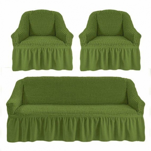 Чехол на диван и 2 кресла, Изумруд 222
