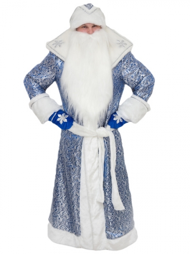  Карнавальный костюм Дед Мороз Царский синий