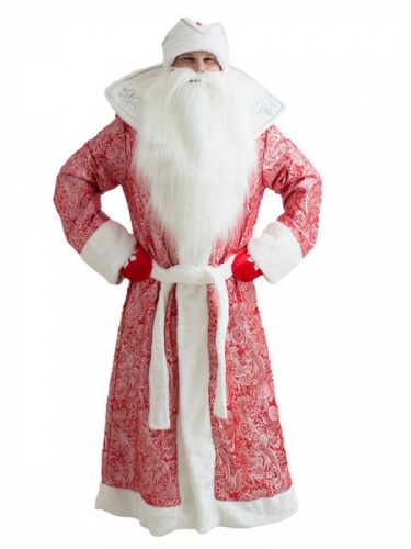  Карнавальный костюм Дед Мороз Царский красный