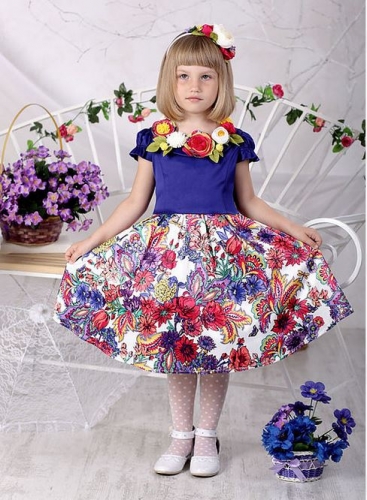 платье для девочки Розали М-426 цветочный узор
