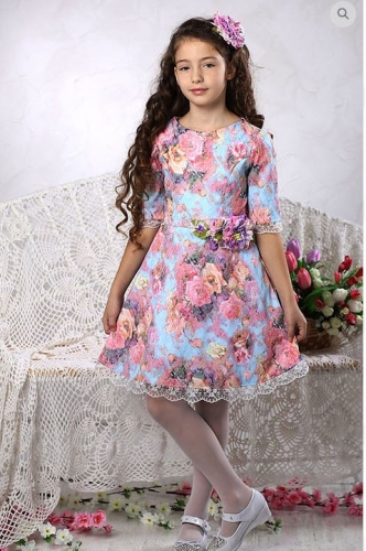 платье для девочки Адель М-430 лазурь