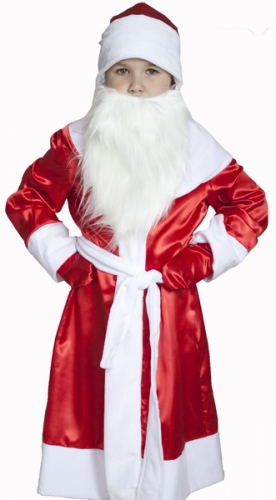 Карнавальный костюм Дед Мороз атлас детский