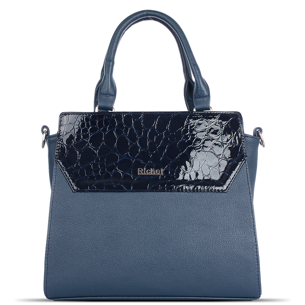 Женская сумка экокожа Richet 2478-08-с синий рептилия.