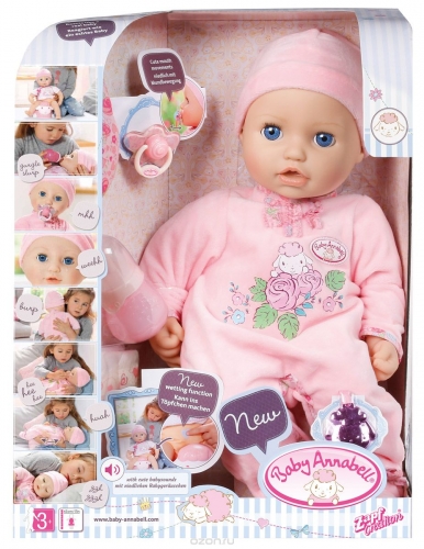 Baby Annabell Пупс с мимикой в розовом комбинезоне 794-821