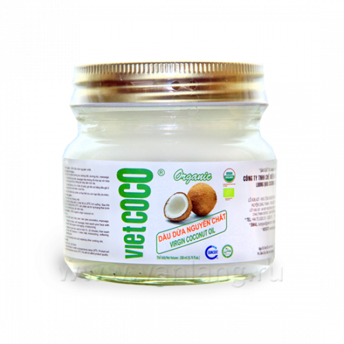 11.150 Масло кокоса натуральное, 200 мл/стекло (Virgin coconut oil Vietcoco 200 ml)