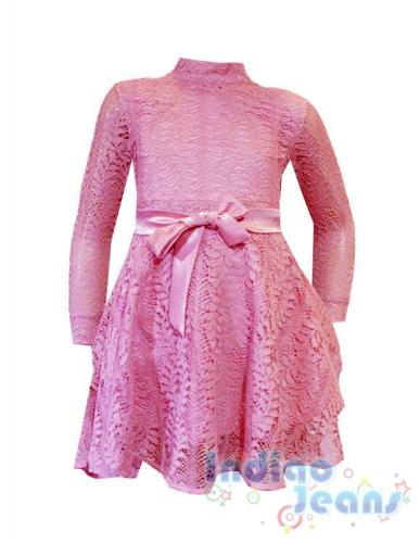  Кружевное ассиметричное платье для девочек