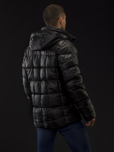 Куртка зимняя мужская Merlion Рауль-2 экокожа(черный)