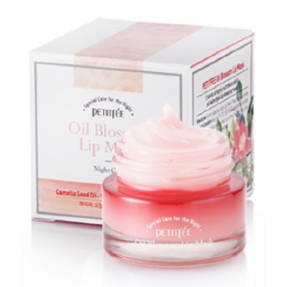 Petitfee Oil blossom lip mask Ночная маска для губ маслом камелии 15g.