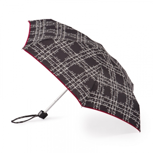 L717-2404 Суперкомпактный зонт «в карман» «Надписи», механика, Lulu Guinness, Tiny, Fulton