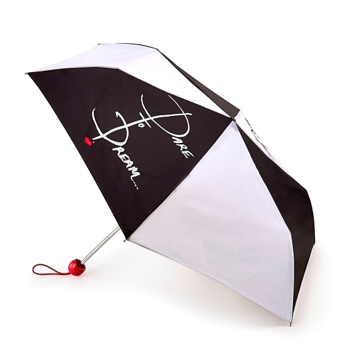 L718-3148 Легкий и компактный зонт «Смеем мечтать», механика, Lulu Guinness, Superslim, Fulton