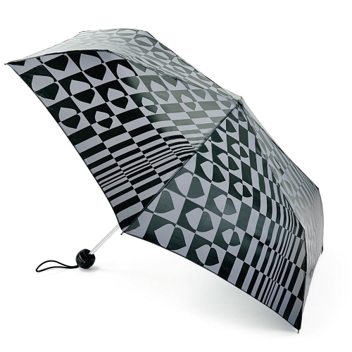 L718-2685 Легкий изящный зонт «Полоски», механика, Lulu Guinness, Superslim, Fulton