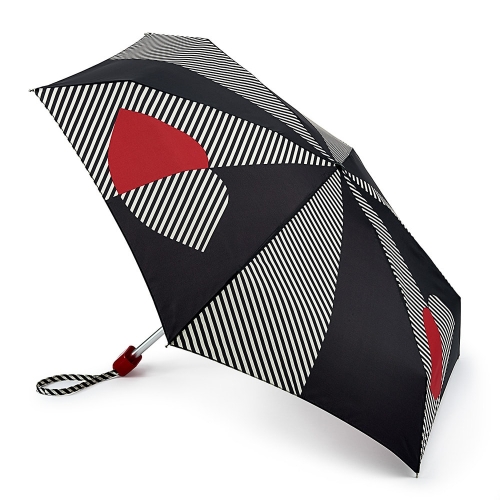 L717-3254 Суперлегкий дизайнерский зонт «Губы и полоски», механика, Lulu Guinness, Tiny, Fulton