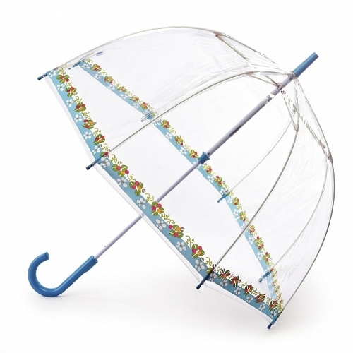L775-2672 Прозрачный дизайнерский зонт-трость «Цветы», механика, Julie Dodsworth, Birdcage, Fulton