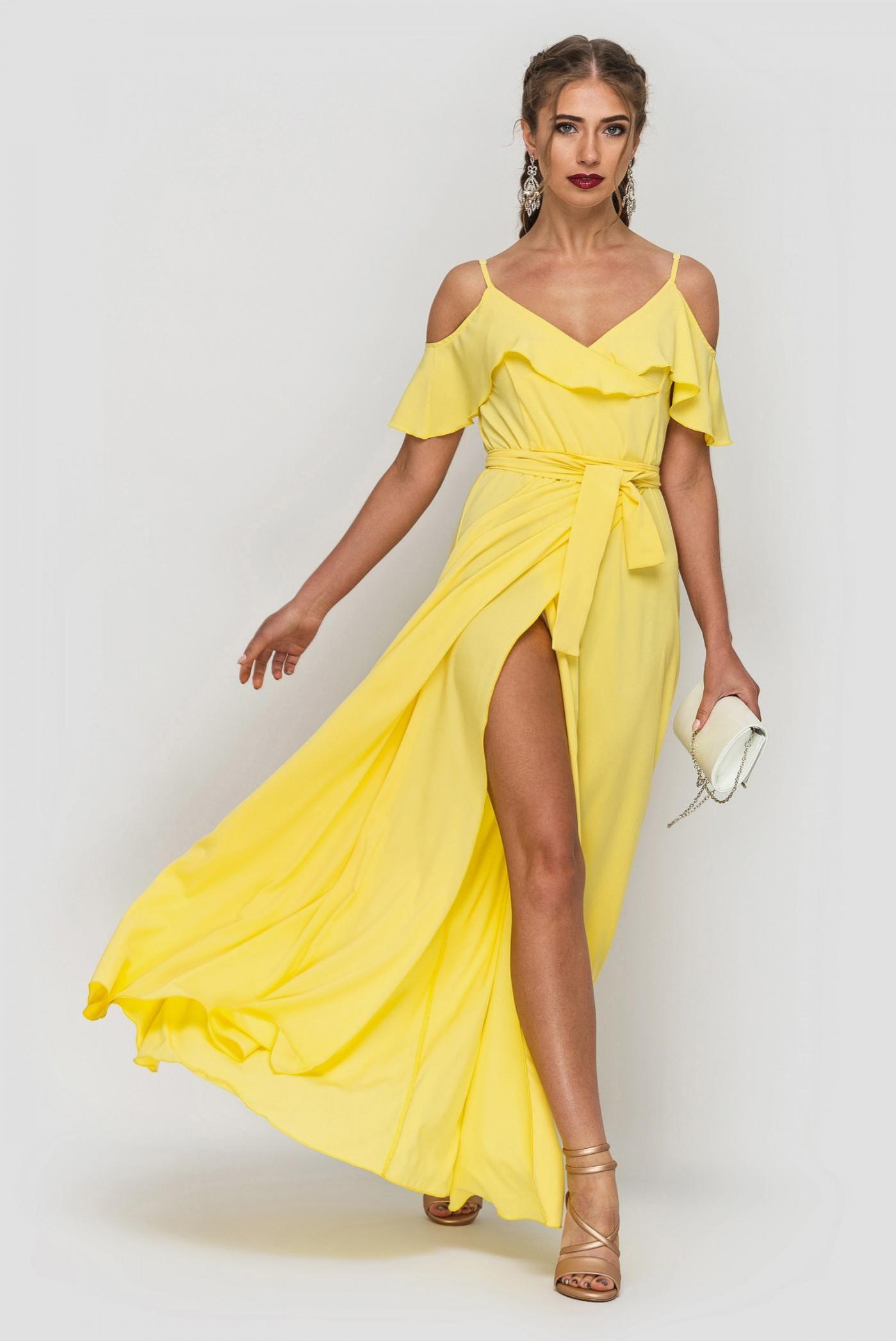 Желтое платье в пол