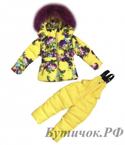 Комбинезон раздельный ( куртка, брюки ) Moncler желтый цветы
