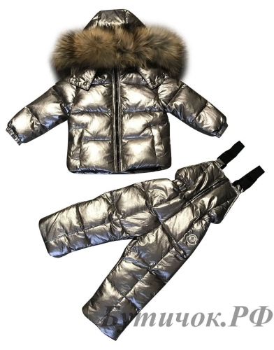 Комбинезон раздельный ( куртка, брюки ) Moncler темное серебро (металлик)