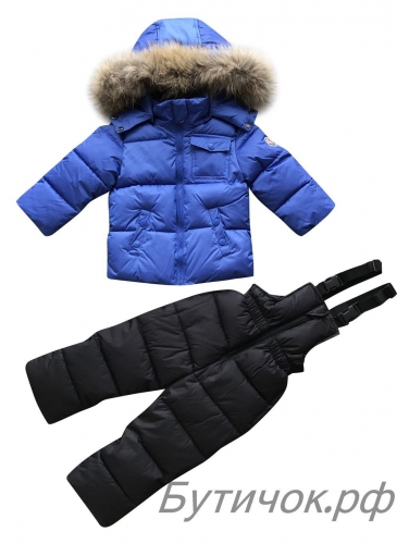 Комбинезон раздельный ( куртка, брюки ) Moncler ярко/синий-темно/синий 