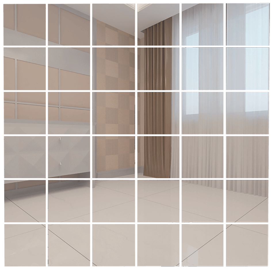 Зеркальная мозаика СЕРЕБРО с чипом 50*50мм. ДСТ