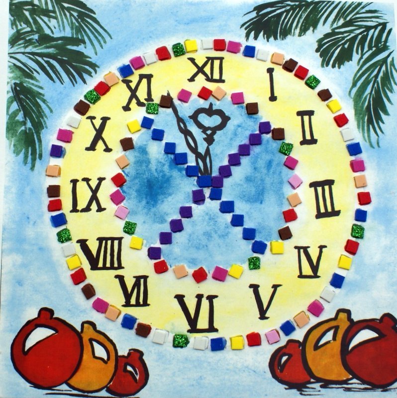 новогодние часы поделка. часы деда мороза поделка. аппликация новогодние часы. новогодние часы из бумаги своими руками для детей. часики новогодние из фетра.