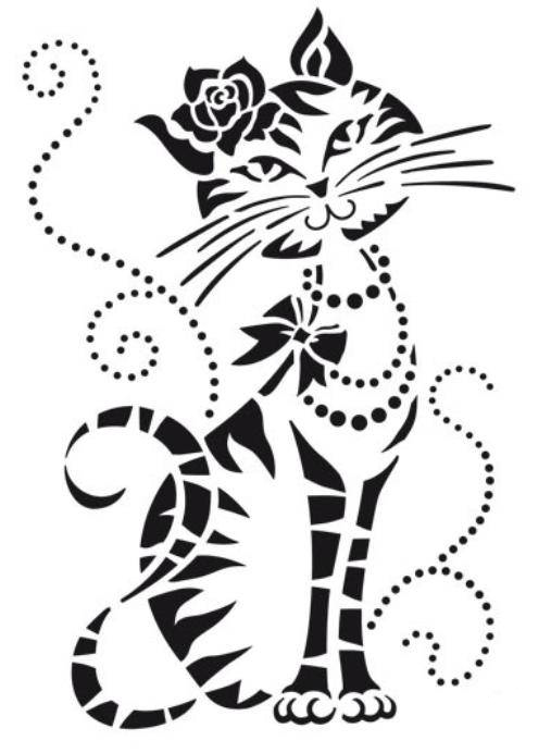 Трафаретные рисунки кошки