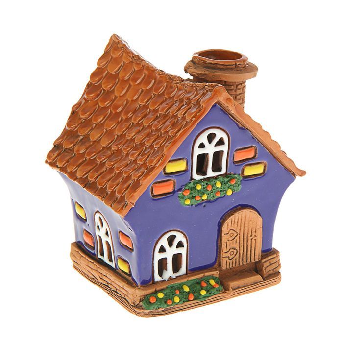 Купить дом керамическая. Керамические домики. Домики из керамики. Аромалампа домик. Подсвечник домик керамический.