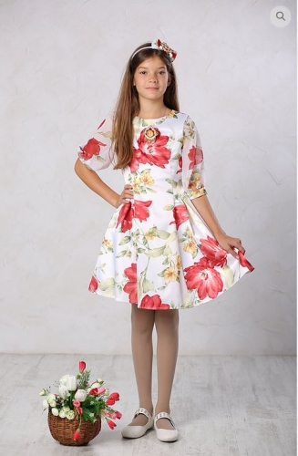 платье для девочки Лия тюльпаны