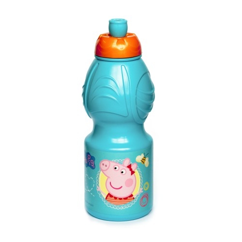 Бутылка пластиковая (спортивная, фигурная, 400 мл). Свинка Пеппа