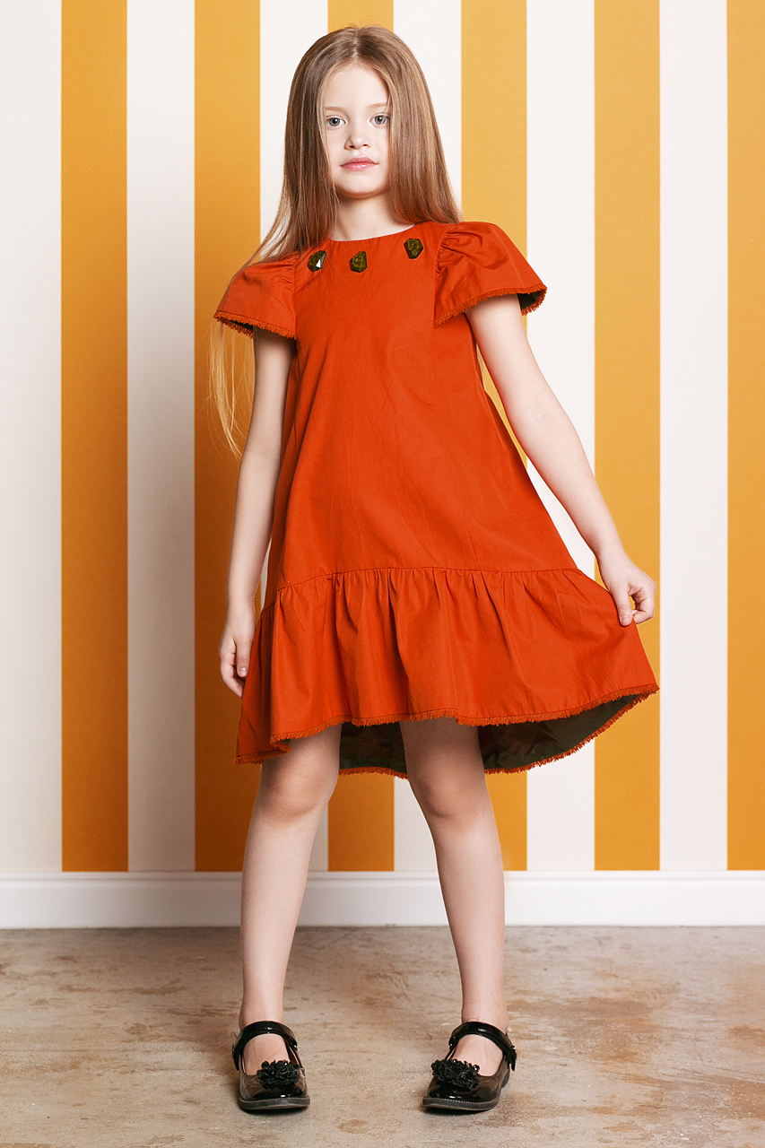 Детское оранжевое платье