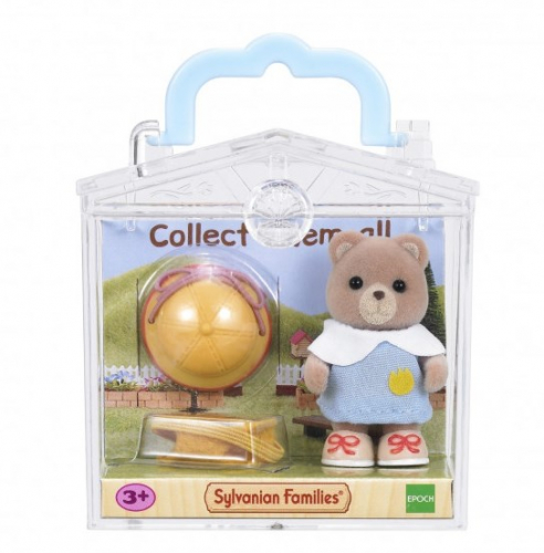 Игрушка младенец в пласт. коробке(медвеж. с сумочкой, котёнок за партой, панда на каталке-паровоз.)