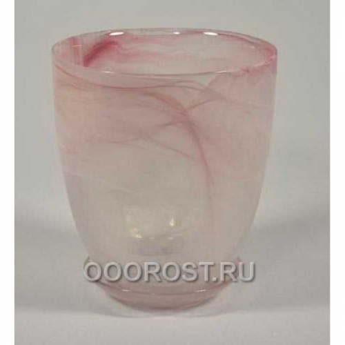 Горшок стеклянный №4 с поддоном Розовый