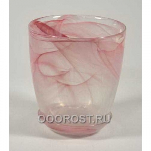 Горшок стеклянный №3 с поддоном Розовый