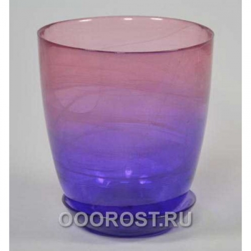 Горшок стеклянный №3 с поддоном крашеный Розово-фиолетовый