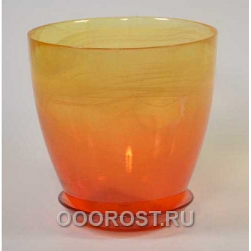 Горшок стеклянный №5 с поддоном крашеный Желто-оранж