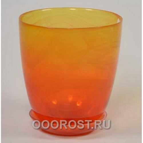 Горшок стеклянный №3 с поддоном крашеный Желто-оранж