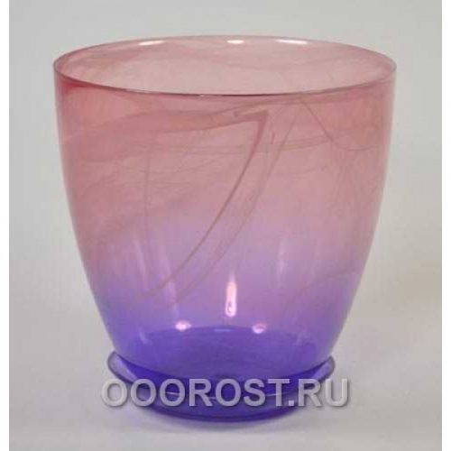 Горшок стеклянный №5 с поддоном крашеный Розово-фиолетовый