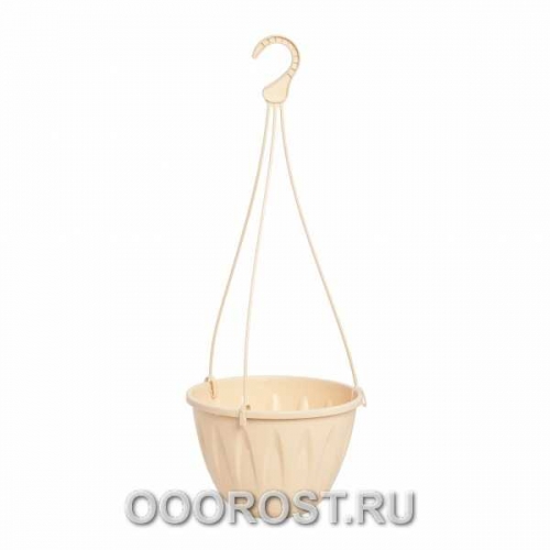 Кашпо подвесное Алиция с под. D22см. белая глина