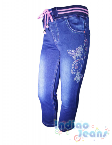 Утепленные джинсы-стрейч для девочек  