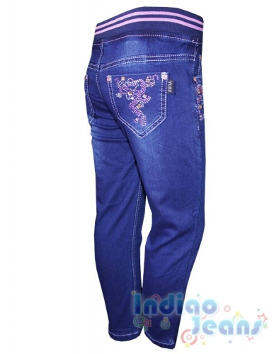 Яркие утепленные джинсы для девочек