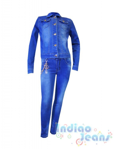 Практичный джинсовый костюм для девочек