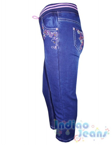 Яркие утепленные джинсы для девочек