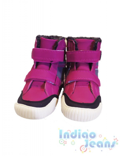  Яркие ботинки с мехом, для девочек, Kemi boots, арт. 103875.