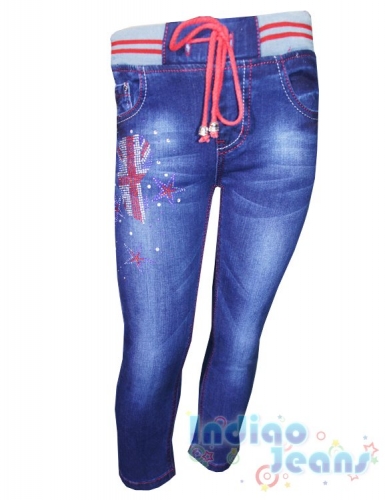  616 р.Стильные джинсы на резинке для девочек