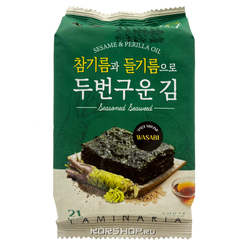 Сушеная морская капуста со вкусом васаби Nori Land, Корея, 4 г