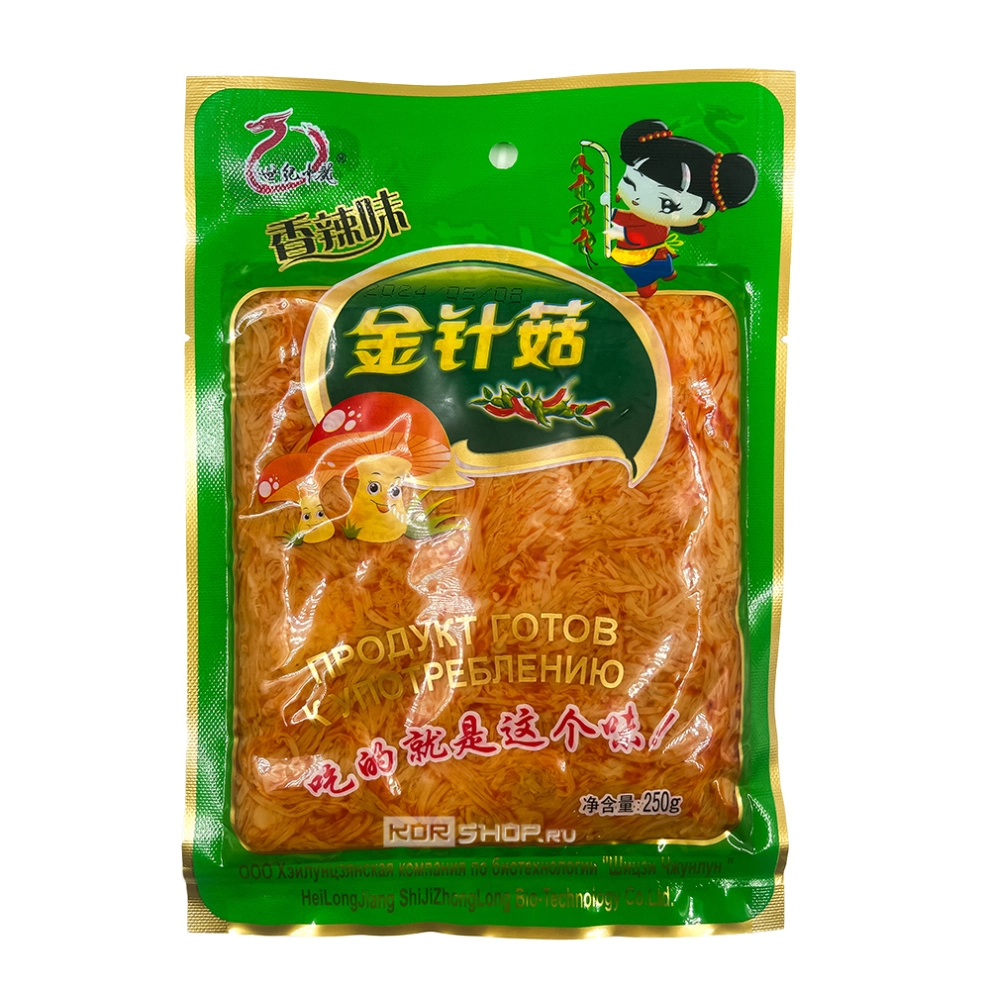 Грибы Энокитаке острые Shuangsheng, Китай, 250 г Акция