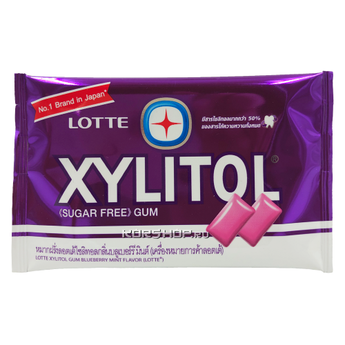 Жевательная резинка Голубика и Мята Xylitol Blueberry Mint Thai Lotte, Таиланд, 11,6 г Акция