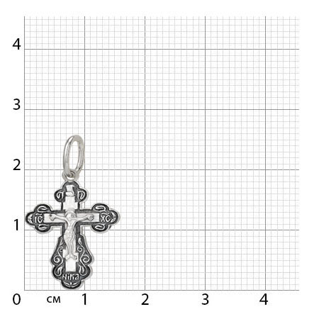 1-225-3.55 225.55 крест из серебра штампованный частичное чернение