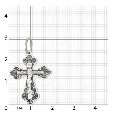 1-221-3.55 221.55 крест из серебра частично черненый штампованный