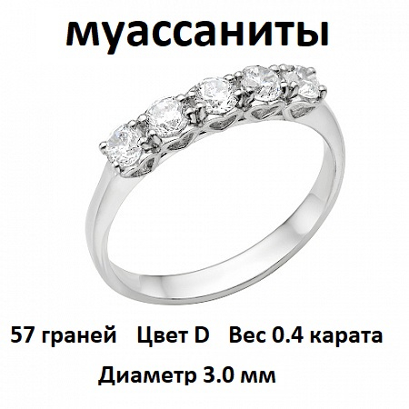 10-0289.1620 Кольцо с муассанитом родированное серебро 925*